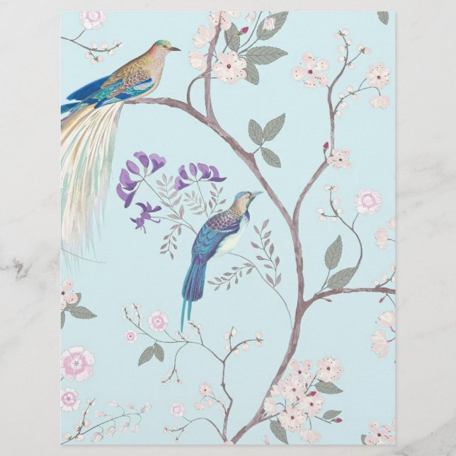 Vintage blue birds and blossoms (Front)
