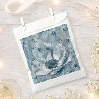 Vintage Blue Botanical Illustration Favour Bags