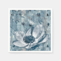 Vintage Blue Botanical Illustration