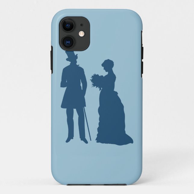 vintage blue bride groom iphone case (Back)