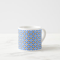 Vintage Blue Brown Barcelona Petals Geometric