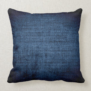 Vintage Blue Burlap Linen Rustic Jute Cushion