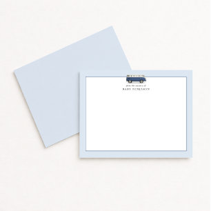 Vintage Blue Bus Nursery Note Card