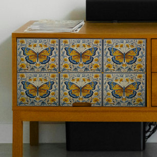 Vintage Blue Butterflies Decoupage Tissue Paper