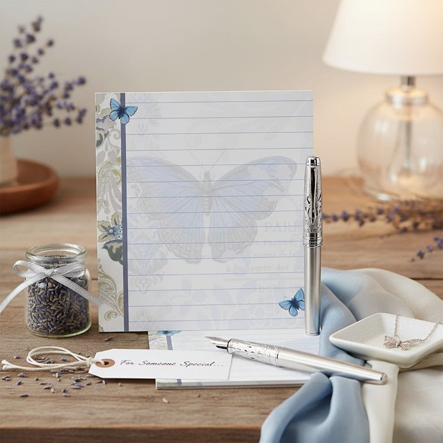 Vintage blue butterfly notepad (Creator Uploaded)