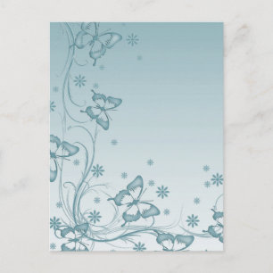Vintage Blue Butterfly Save the date card