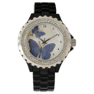Vintage Blue Butterfly Watch