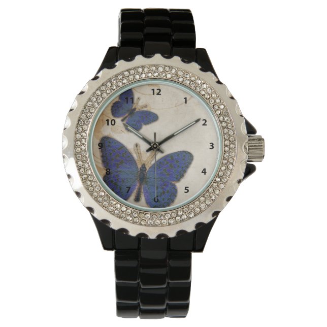 Vintage Blue Butterfly Watch (Front)