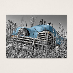 vintage blue car