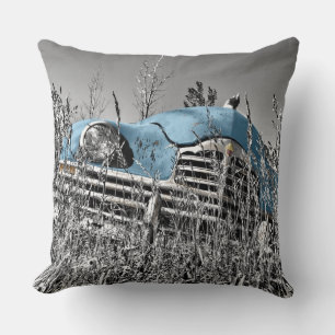 vintage blue car cushion