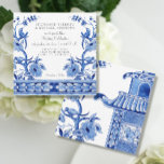 Vintage Blue Chinoiserie Asian Floral Watercolor Invitation<br><div class="desc">Modern vintage style, hand painted watercolor artwork inspired by a beautiful ancient Chinese tile mural. Watercolor on canvas panel. Cobalt blue and white flowers, birds and stylised pagodas all painted in varying shades of blue in a porcelain pottery decorative style. A complete set of products are available for purchase in...</div>
