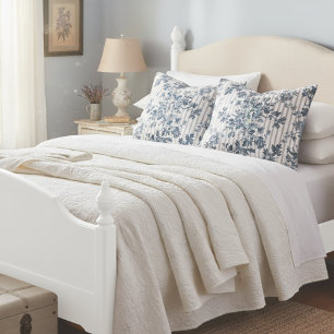 Vintage Blue Chintz And Pinstriped Pattern Pillowcase