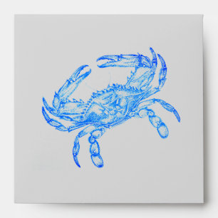 Vintage  blue  crab envelope