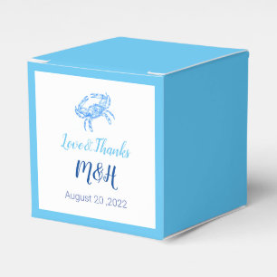 Vintage blue crab for weddings   favour box