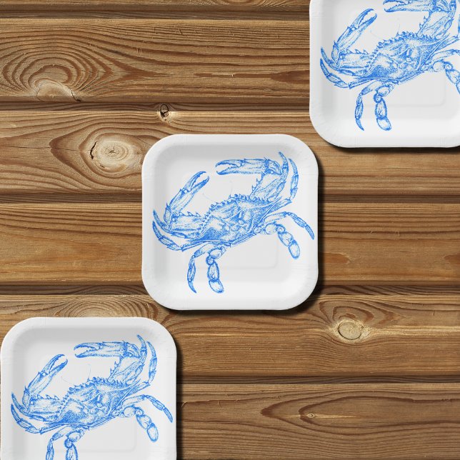 Vintage  blue  crab paper plate (Creator Uploaded)