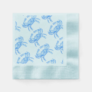 Vintage  blue  crab  pattern napkin