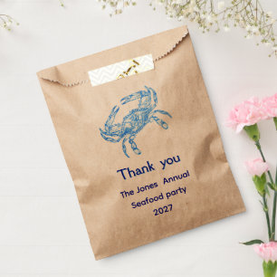 Vintage blue crab -personalizzed favour bags