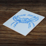 Vintage  blue  crab  tile<br><div class="desc">Vintage  blue  crab  -  the antique drawing edited and applied  on  this  decorative  tile by Alma Wad . You can personalise it now with your monogram /text /logo .</div>