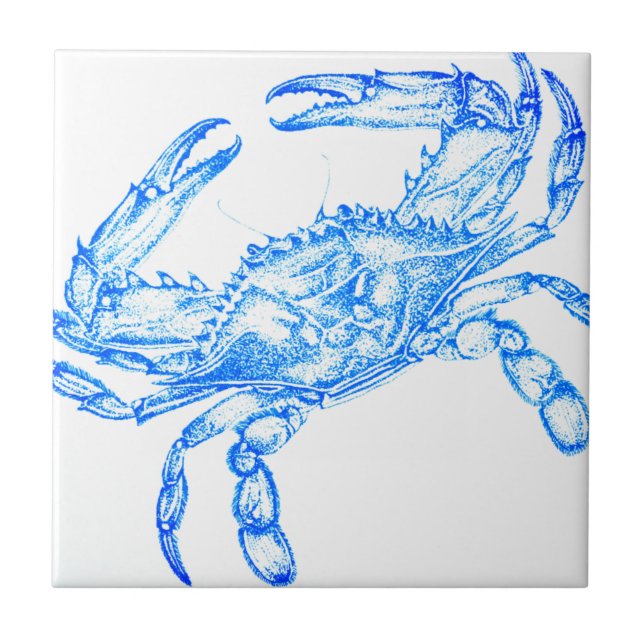 Vintage  blue  crab tile (Front)