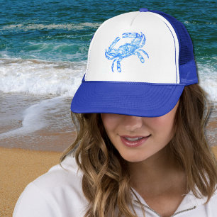 Vintage blue crab trucker hat