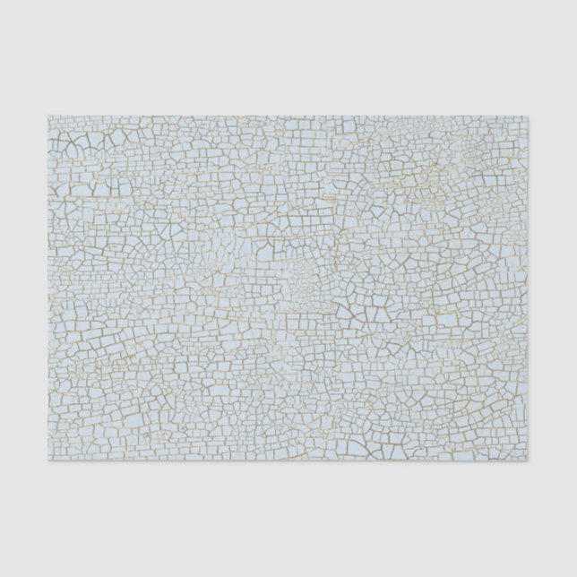Vintage Blue Crackle Texture Decoupage Tissue Paper (Front)