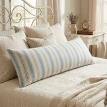 Vintage Blue & Cream Striped French Country 