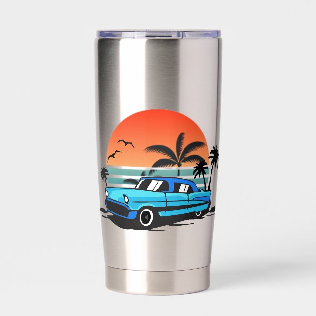 Vintage blue cruiser  insulated tumbler (Front)