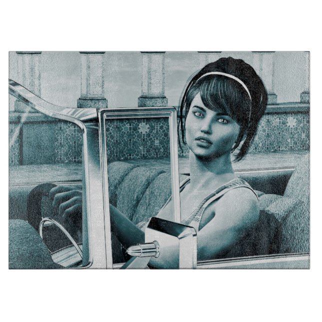 Vintage Blue Cutting Board (Front)