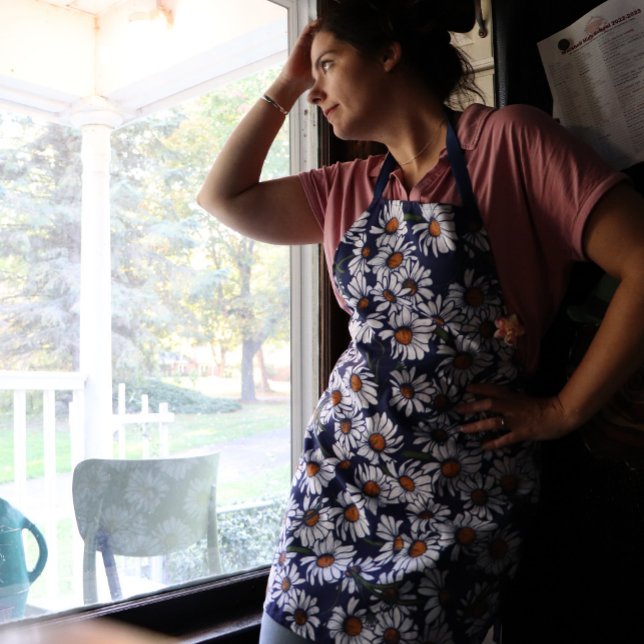 Vintage Blue Daisies Apron (Creator Uploaded)