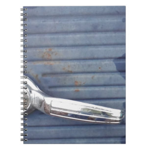 Vintage Blue Door, Silver Handle Spiral Notebook