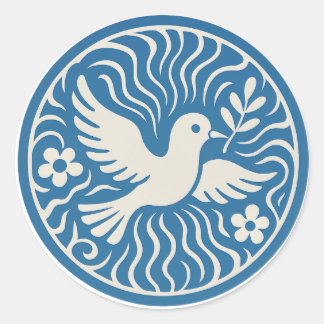 Vintage Blue Dove of Peace Sticker
