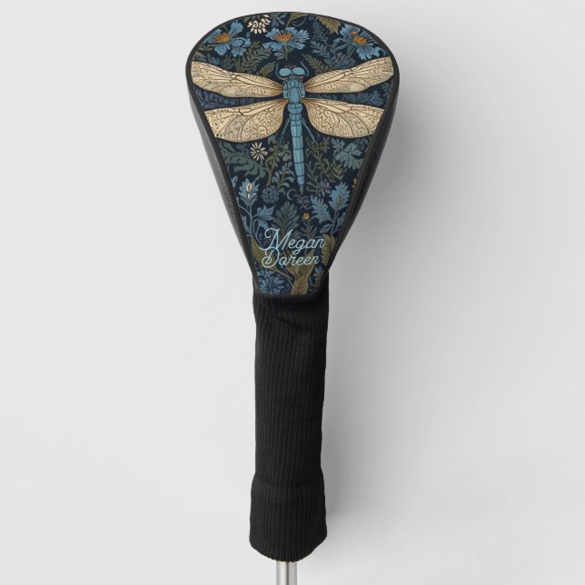 Vintage blue Dragonfly Golf Head Cover (Front)