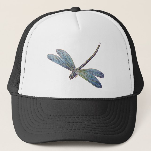 Vintage Blue Dragonfly Trucker Hat (Front)