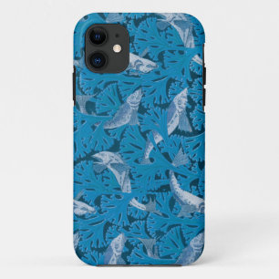 Vintage Blue Fish & Seaweed: Art Nouveau Nautical  Case-Mate iPhone Case
