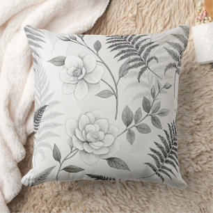 Vintage Blue Floral Botanical Pattern (1) Cushion