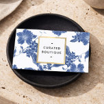 Vintage Blue Floral Boutique Elegant Business Card<br><div class="desc">This vintage-inspired blue floral business card is perfect for boutique owners and small business brands looking for a timeless and elegant aesthetic. The classic pattern creates a soft yet sophisticated look that stands out while remaining professional. Ideal for retail shops, gift stores, and curated brands, this design offers a polished...</div>