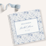 Vintage Blue Floral Bridal Shower Guestbook Notebook<br><div class="desc">Victorian Vintage Blue Floral Bridal ShowerGuestbook</div>