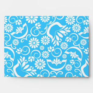 Vintage Blue floral Envelope