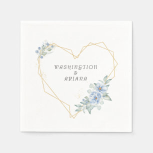 Vintage Blue Floral Wedding Napkins