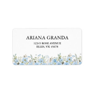  Vintage Blue Floral  Wedding Return Address Label