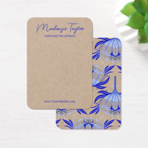 Vintage Blue Flower Custom Earring Display Card