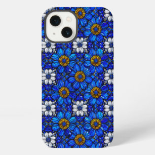 Vintage Blue Flower Pattern Timeless Botanical iPhone 13 Case