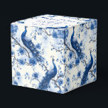 Vintage Blue French Chinoiserie Watercolor Peacock Favour Box<br><div class="desc">This vintage-inspired blue French chinoiserie favour box features a detailed watercolor peacock, perfect for weddings and special events. The elegant design allows space for the couple's names, wedding date, and a personal message, making it a stylish addition to your wedding favour collection. If you need assistance with customising this item,...</div>