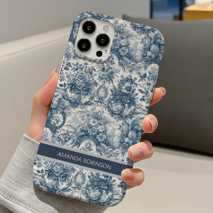 Vintage Blue French Country Toile de Jouy iPhone 16 Case
