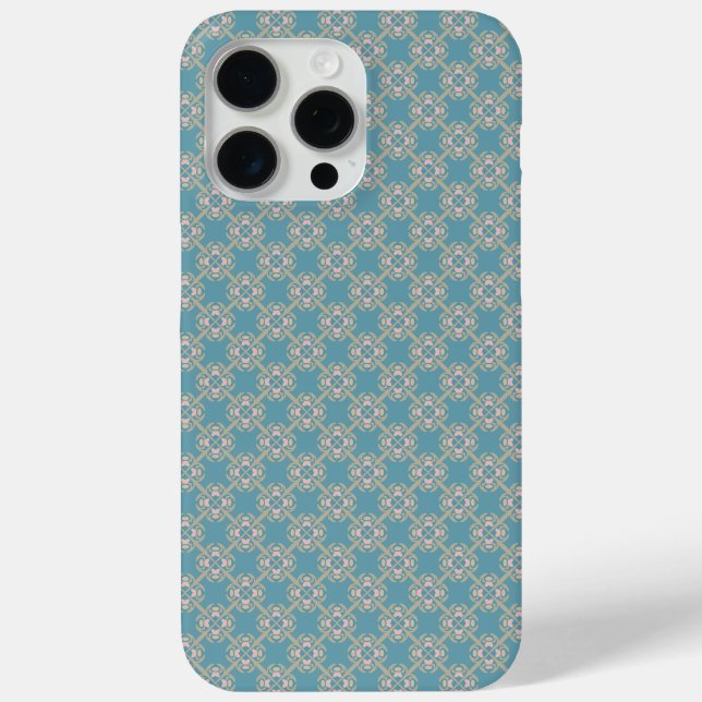 Vintage Blue Geometric Pattern iPhone Case (Back)