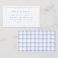 Vintage Blue Gingham Baby Shower Book For Baby
