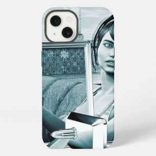 Vintage Blue Glamour Woman Portrait Art iPhone 13 Case