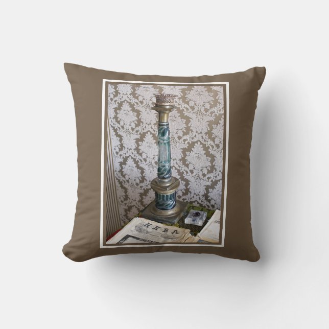 Vintage blue glass candleholder cushion (Front)