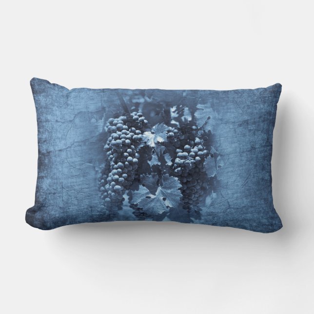 Vintage Blue Grapes Plaster Lumbar Cushion (Front)