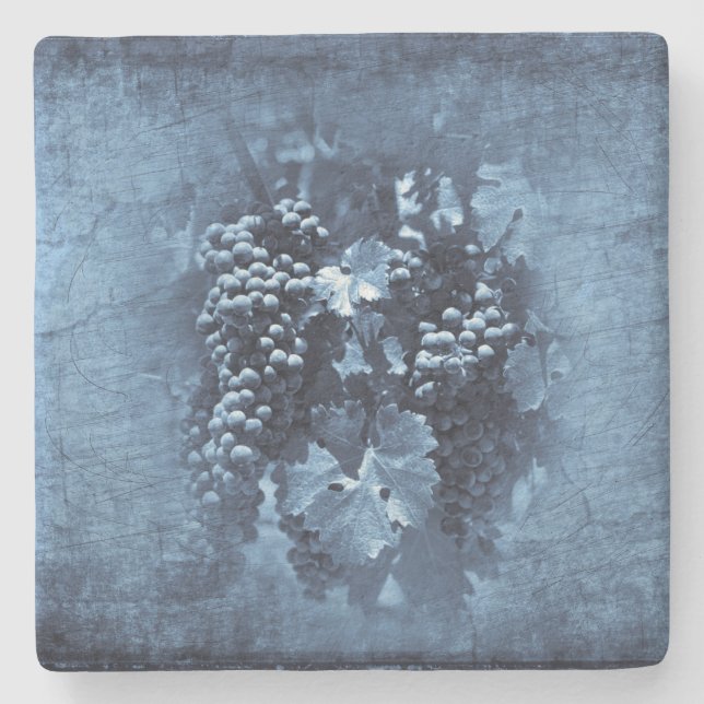 Vintage Blue Grapes Plaster Stone Coaster (Front)